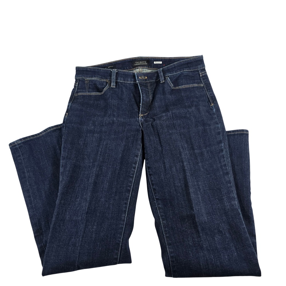 Talbots‎ Flawless Five-Pocket Bootcut Jeans Dark Indigo Blue Size 8